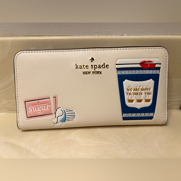 kate spade Handbags - Collector's Kate Spade Coffee Break
Large Slim Bifold Wallet Leather